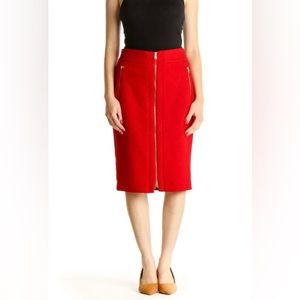 Ann Taylor Red Pencil skirt with zipper detail